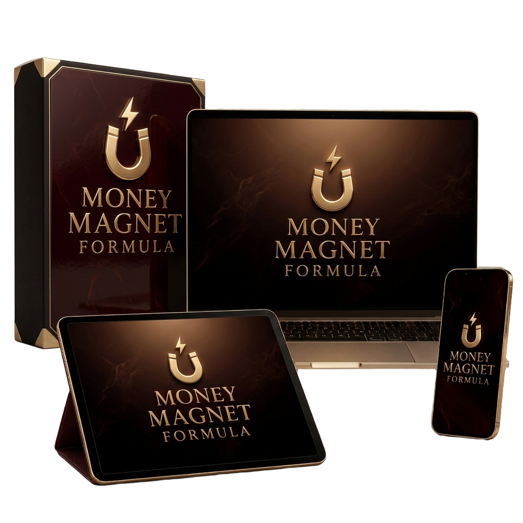 Money Magnet Formula box, laptop, tablet, and phone with matching branded covers